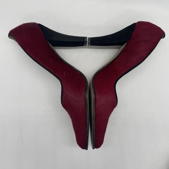 Vintage Sergio Zelcer Spanish Leather Womens 8 Heels Red Leather Cow Hide Shoes - Picture 4 of 13